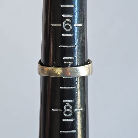 VTG CW Sterling Silver Oval Turquoise Ring Size 7 Rope Detail Split Shank Read - Picture 7 of 8